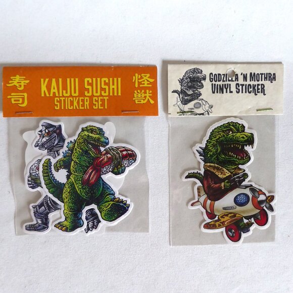 NEW GODZILLA MECHAGODZILLA MOTHRA JAPAN KAIJU MONSTERS VINYL DECAL STICKER LOT - Picture 1 of 6